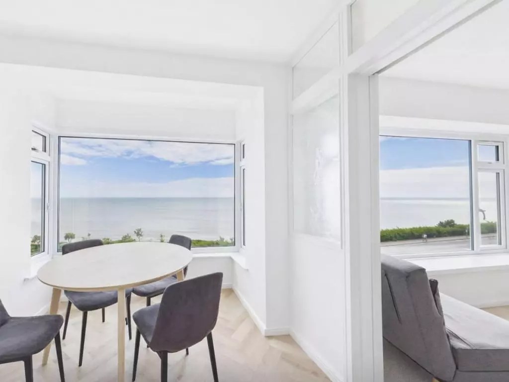 Finished living room with a sea view at Regency Court, Eastbourne